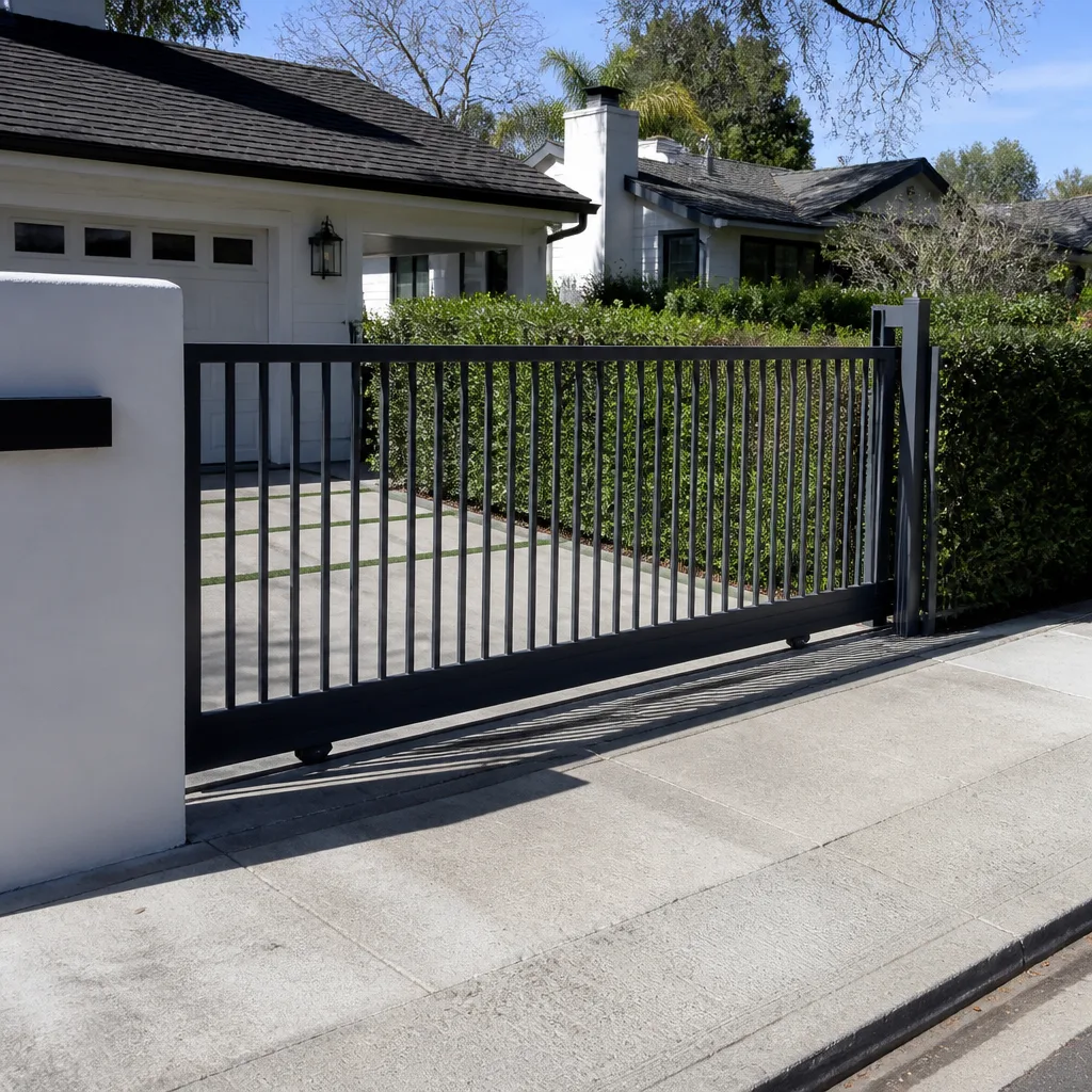 Sliding driveway gates
