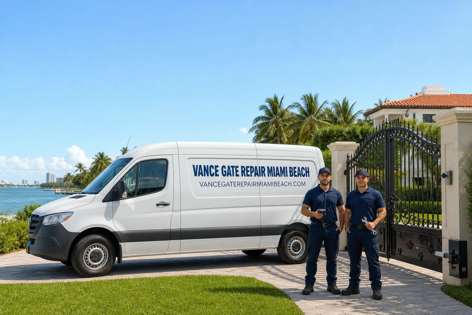Vance Gate Repair Miami Beach gate repair service vehicle and crew in Miami Beach, FL